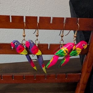 Colorful Parrot Bird Earrings